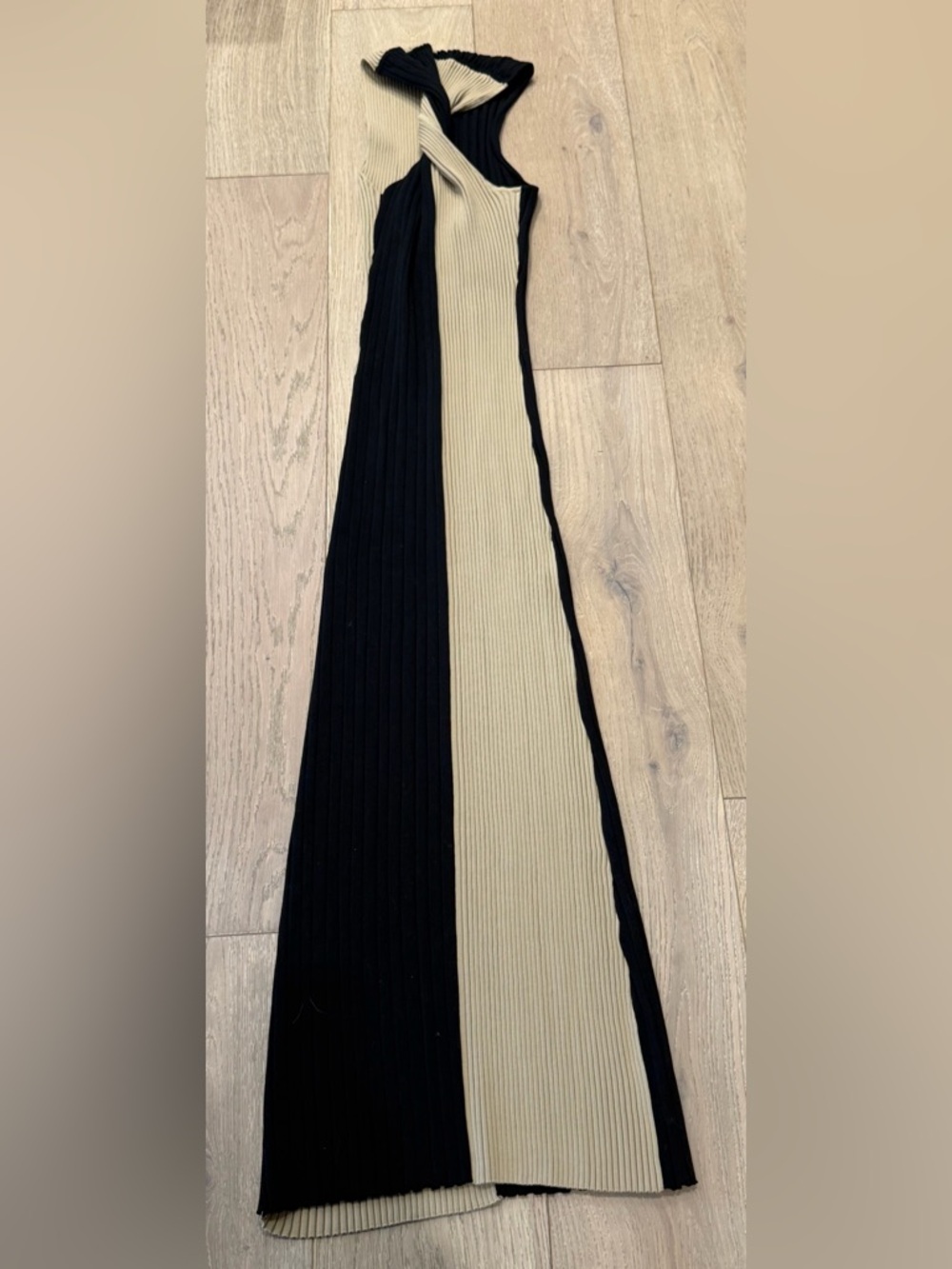 NWT By Marlene Birger Noto Bicolor Sweater Dress - Tan/Black - Size XS 👡🖤 - Picture 7 of 10